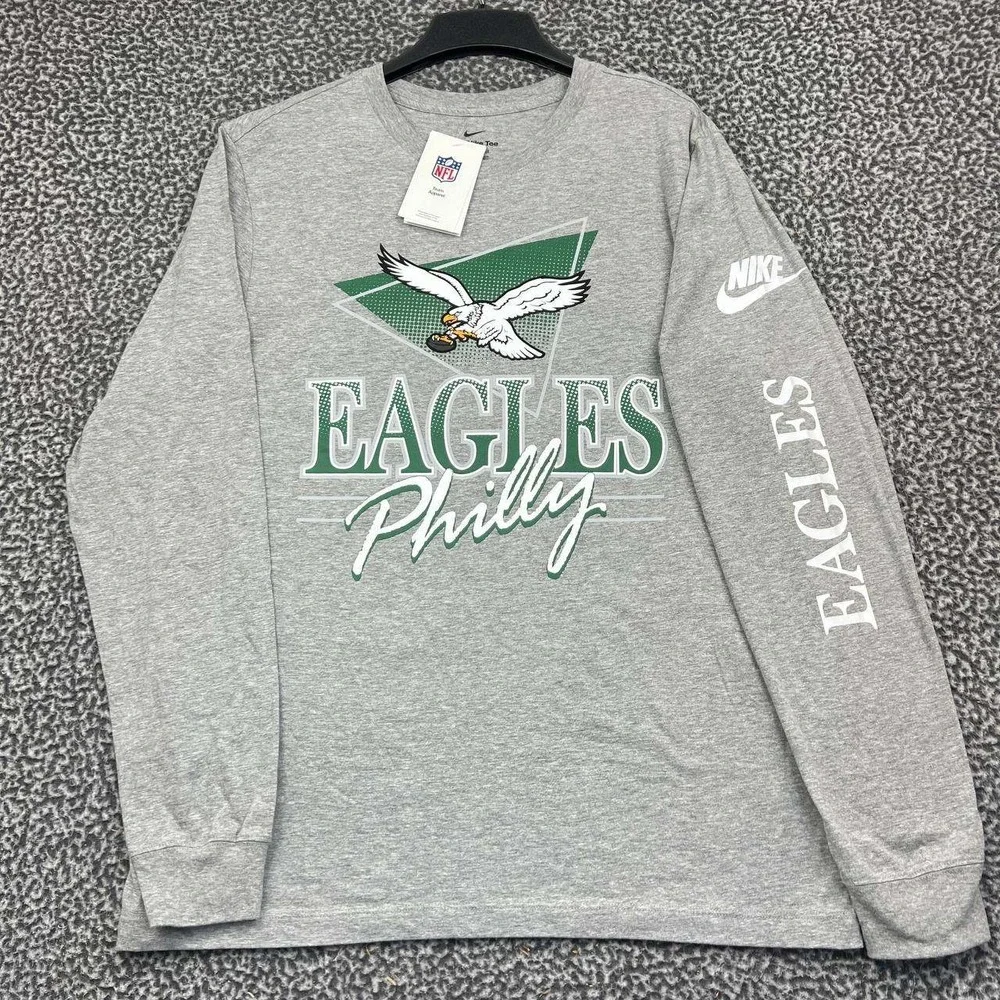 Nike Philadelphia Eagles NFL Long Sleeve Shirt Men Large Gray New L